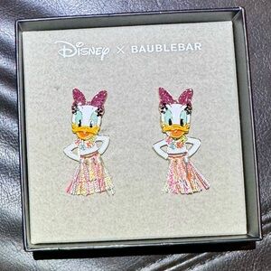 Disney X Baublebar Hula Daisy Duck Enamel Earrings NIB